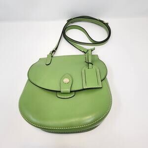 Dooney Bourke Happy Bag Crossbody Saddle Bag Lime Green Leather Alto Collection
